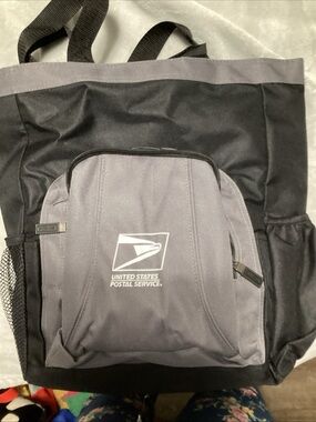 USPS Branded Black and Gray Messenger Tote for Men